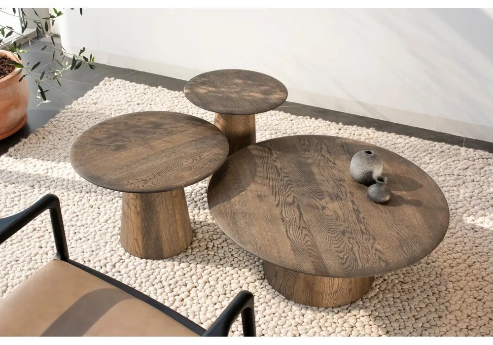 Tavolino rotondo in rovere massiccio ø 40 cm Mushroom – Gazzda