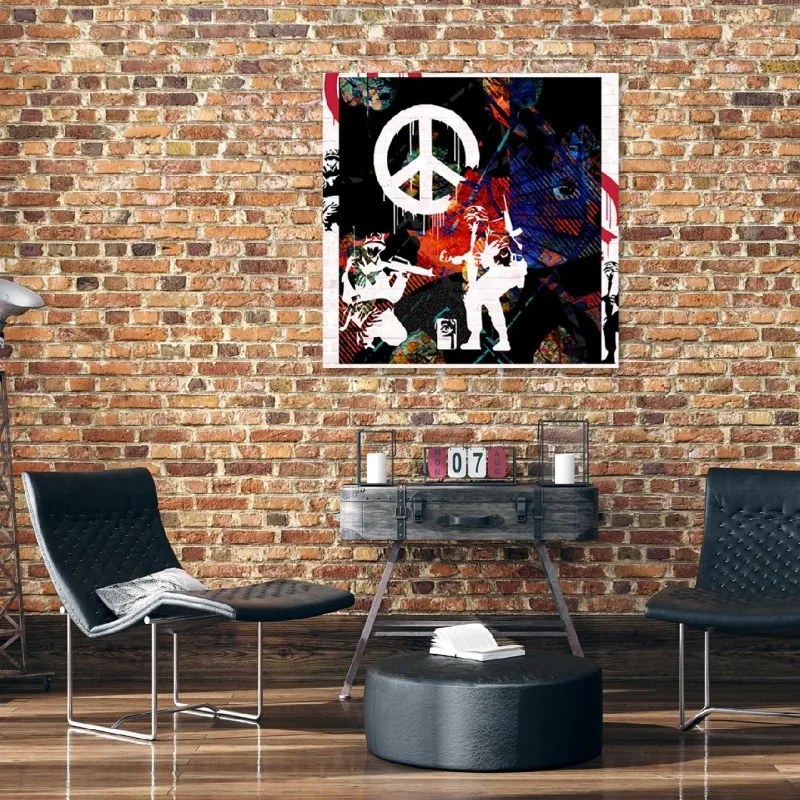 Quadro su tela, Solider Banksy CND  Dimensioni 50x50