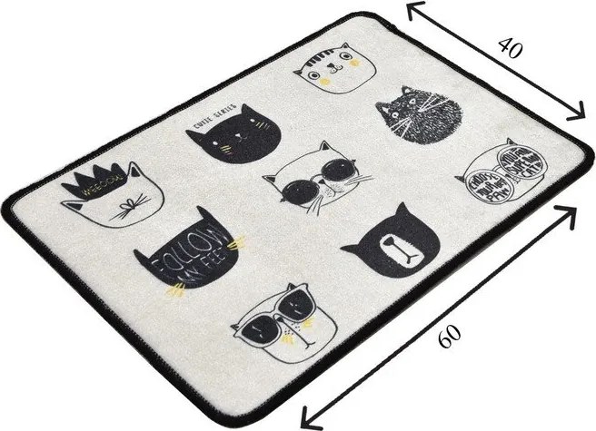 Tappetino per il bagno nero/beige 40x60 cm Cutie – Foutastic