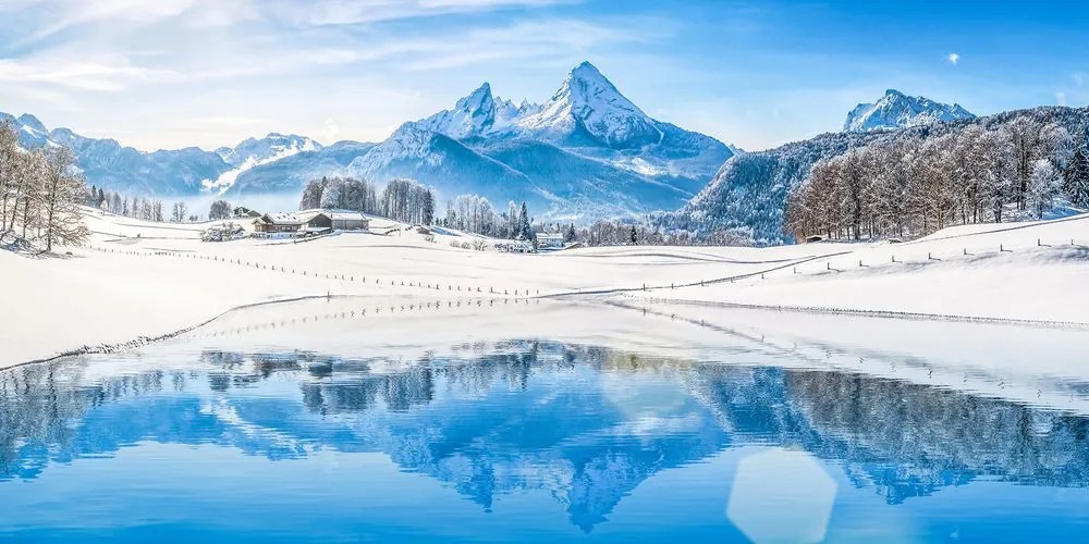 Stampa su tela – Paesaggio innevato nelle Alpi