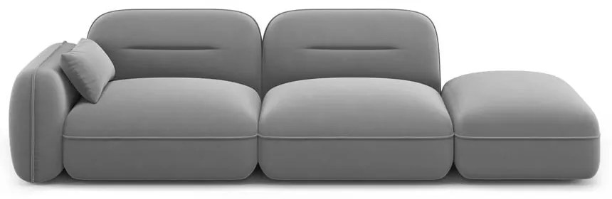 Poltrona lounge in velluto grigio chiaro (angolo sinistro) Audrey - Interieurs 86