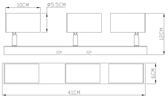 Globo 57911-3B - Faretto ROBBY 3xGU10/35W/230V nero