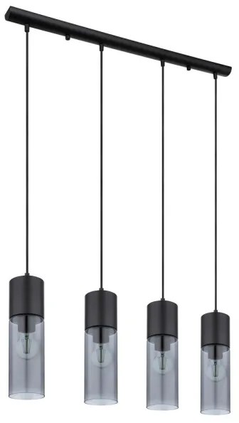 Globo 21000-4HB - Lampadario a sospensione con filo ANNIKA 4xE27/25W/230V nero