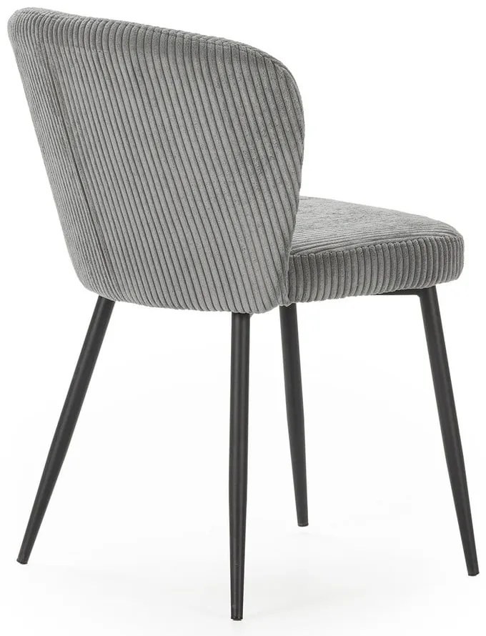 Set di 4 sedie da pranzo in velluto a coste grigio Megan - Marckeric