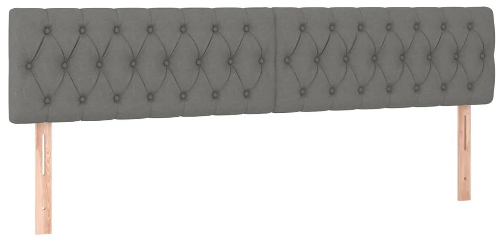 Testiere 2 pz grigio scuro 100x7x78/88 cm in tessuto