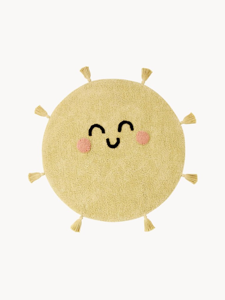 Tappeto per bambini tessuto a mano con nappe You're My Sunshine, lavabile