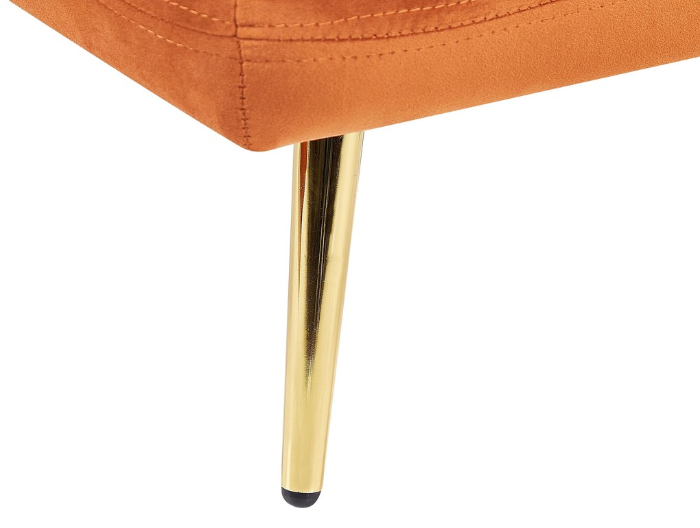 Chaise longue sinistra velluto arancione GONESSE Beliani