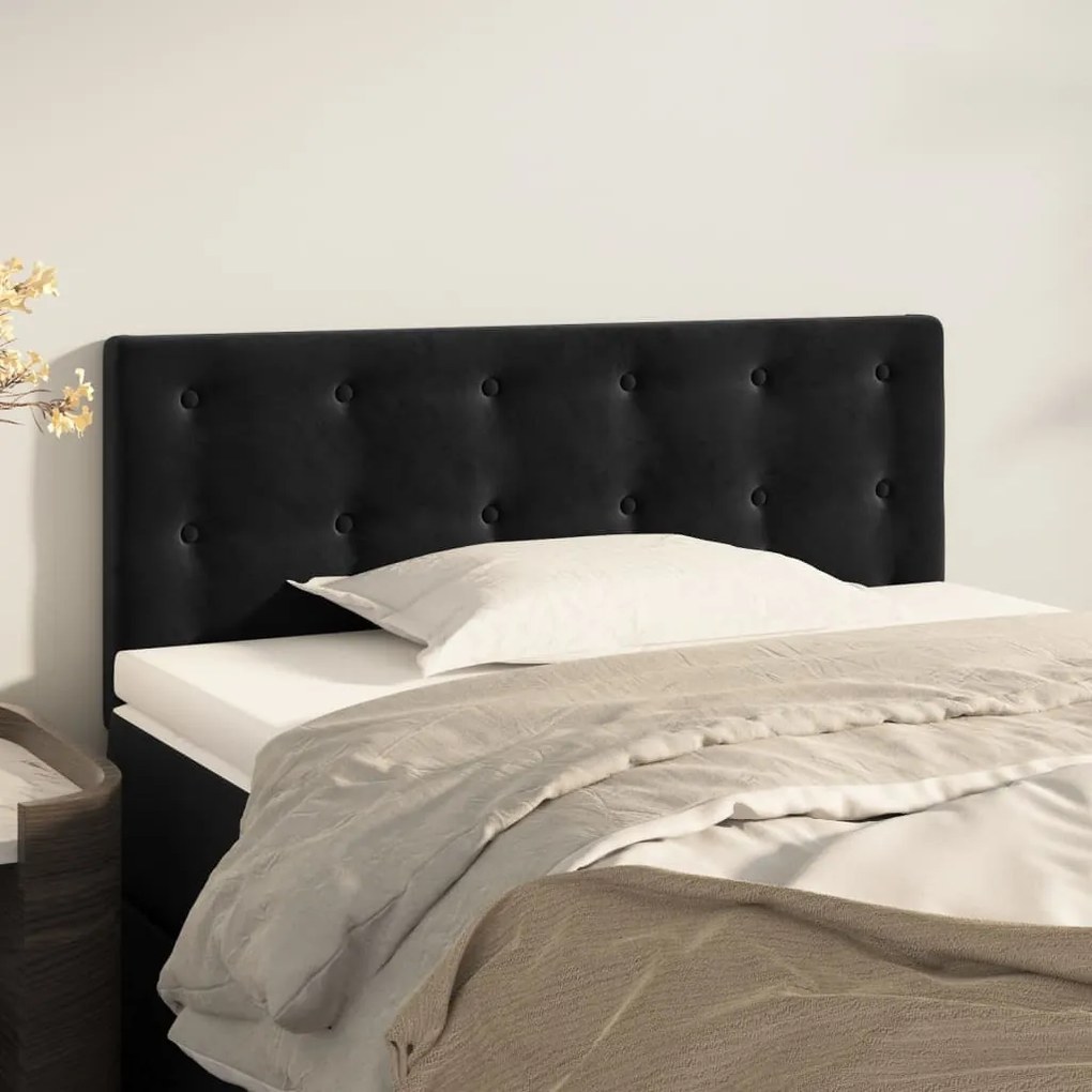 Testiera Nera 80x5x78/88 Cm İn Velluto /