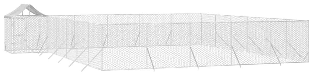 Cuccia cani da esterno tetto argento 12x12x2,5m acciaio zincato