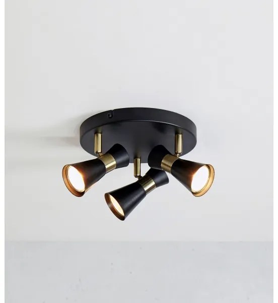 Markslöjd 108626 - Faretto FOLIE 3xGU10/7W/230V nero/ottone