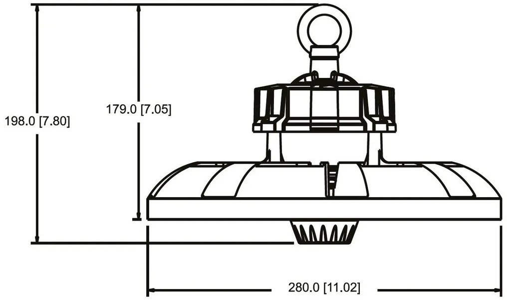 Campana LED 150W IP65 180lm/W No Flickering 1-10V con driver Philips Colore Bianco Freddo 6.000K