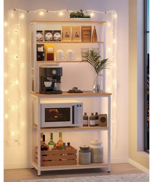 Scaffale da cucina MARGE marrone/bianco