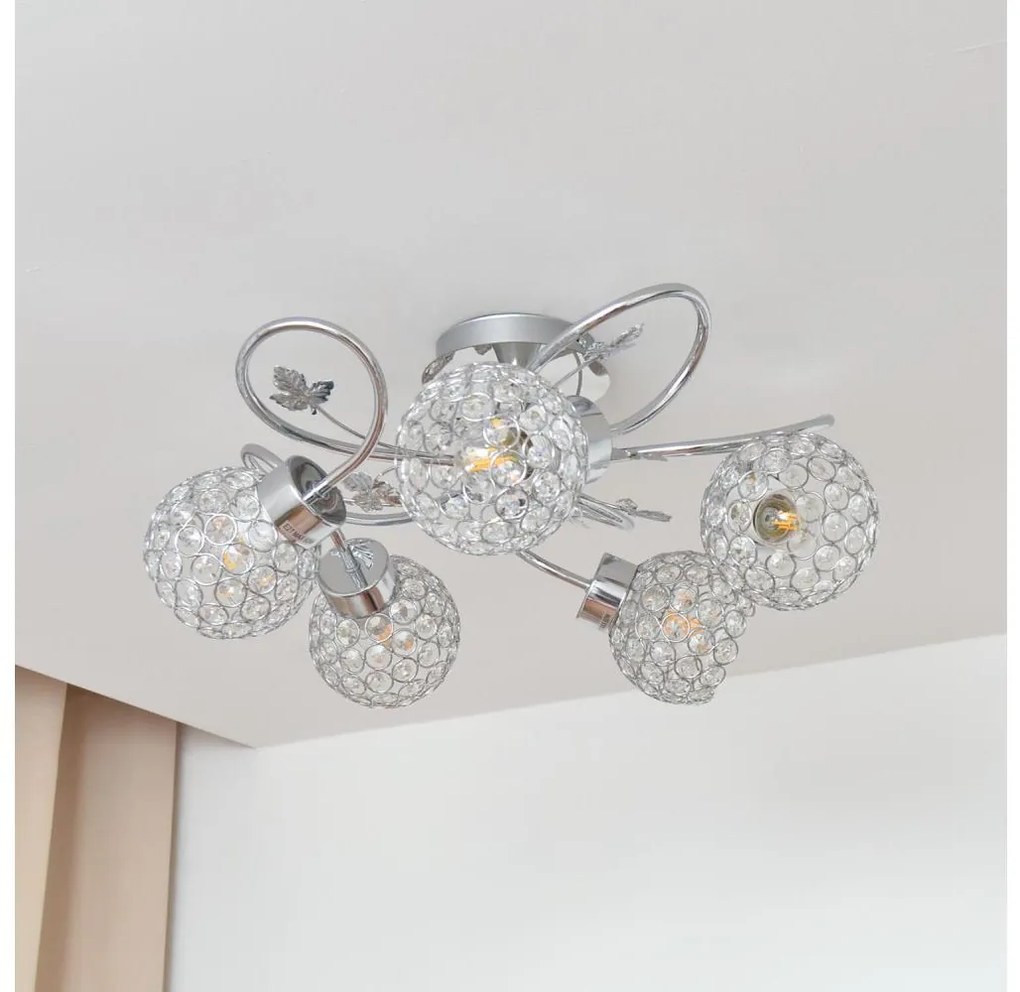 Lampadario a plafone SOPHIA 5xE27/15W/230V cromo lucido/limpido