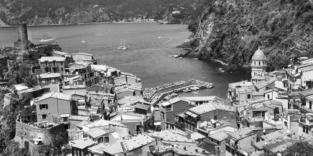 Quadro su tela – Costa d'Italia in bianco e nero