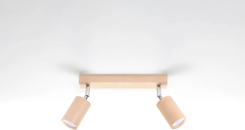 Lampada da Parete 2xGU10 Orientabile in Legno Naturale BERG