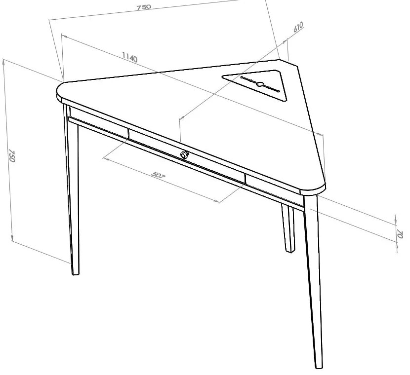 Tavolo da lavoro angolare bianco Ashme - Ragaba