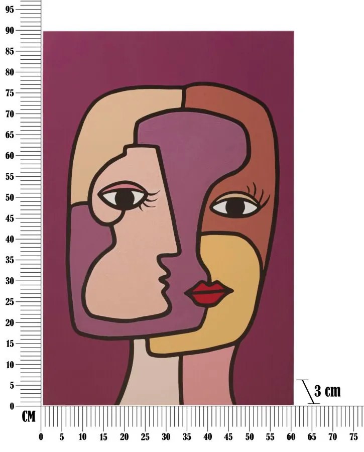 Stampa Artistica Cubista Faces Nuove - 60x3x90 cm