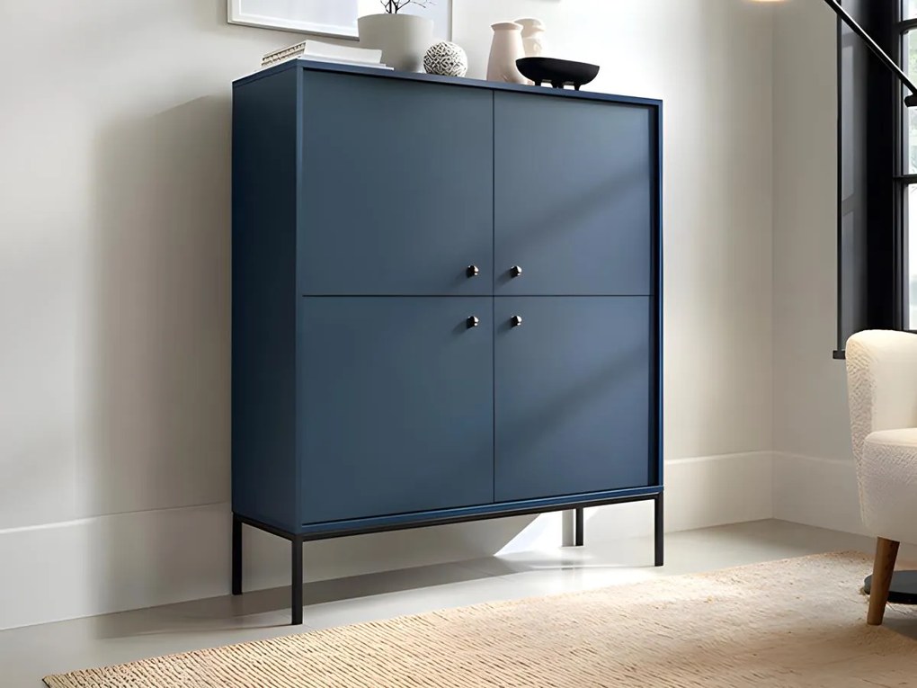 Credenza alta 4 ante Blu - BOGDAN