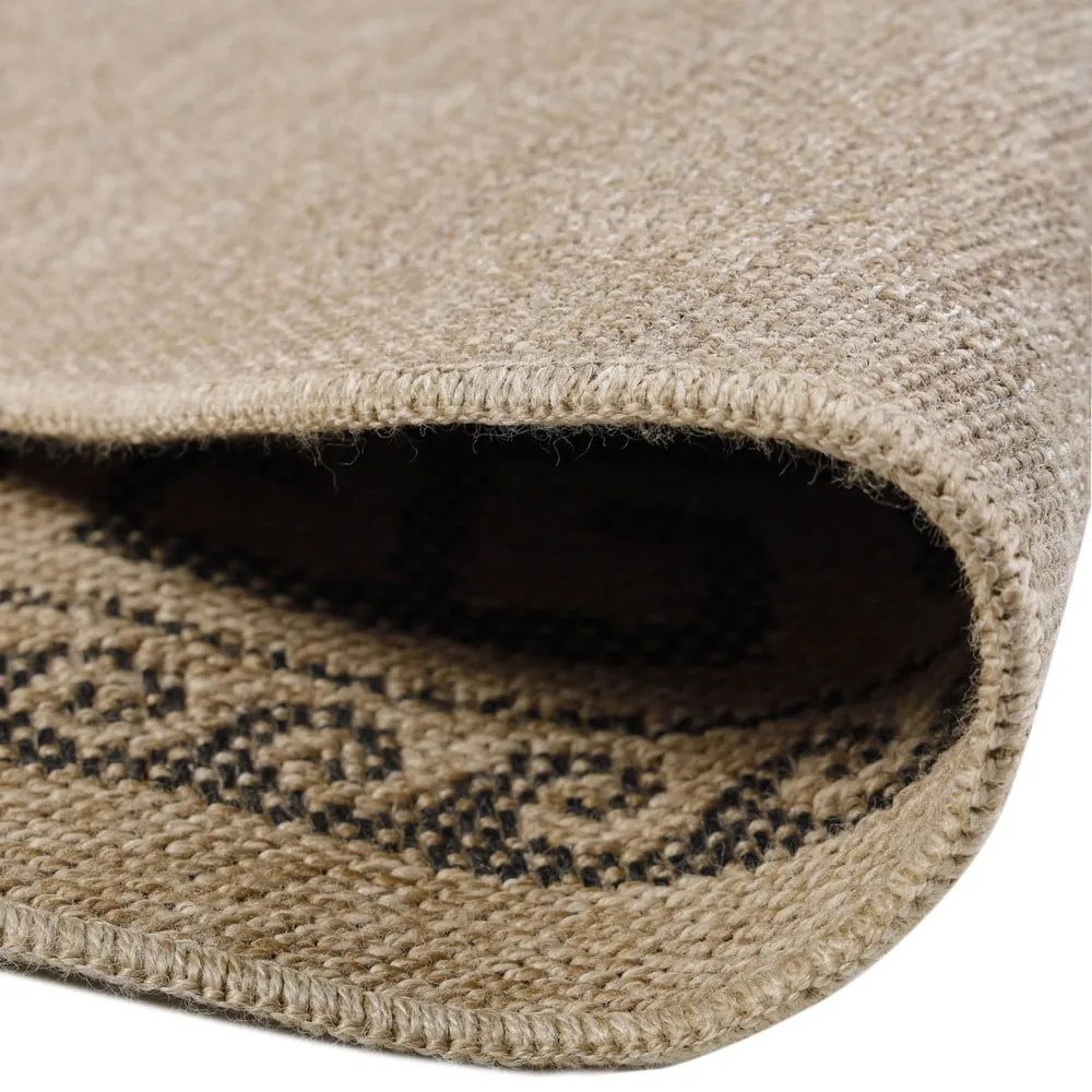Tappeto rotondo per esterni nero e beige ø 80 cm Comilla - Ayyildiz Carpets