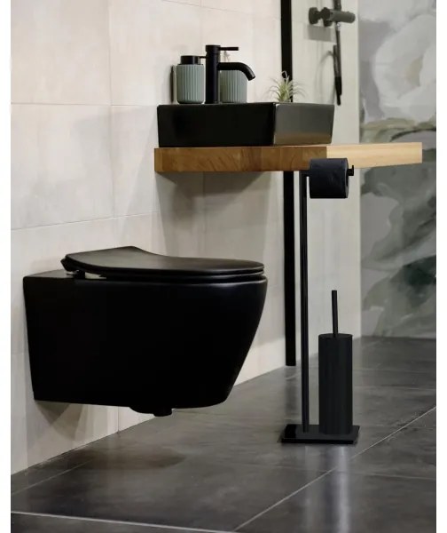 WENKO 71556800 - Set WC RECCO 20x71,5 cm nero