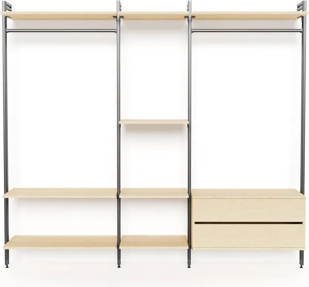 Kit cabina armadio Project Kit Guardaroba Industriale in alluminio 245 x 220 x 50 cm marrone/antracite