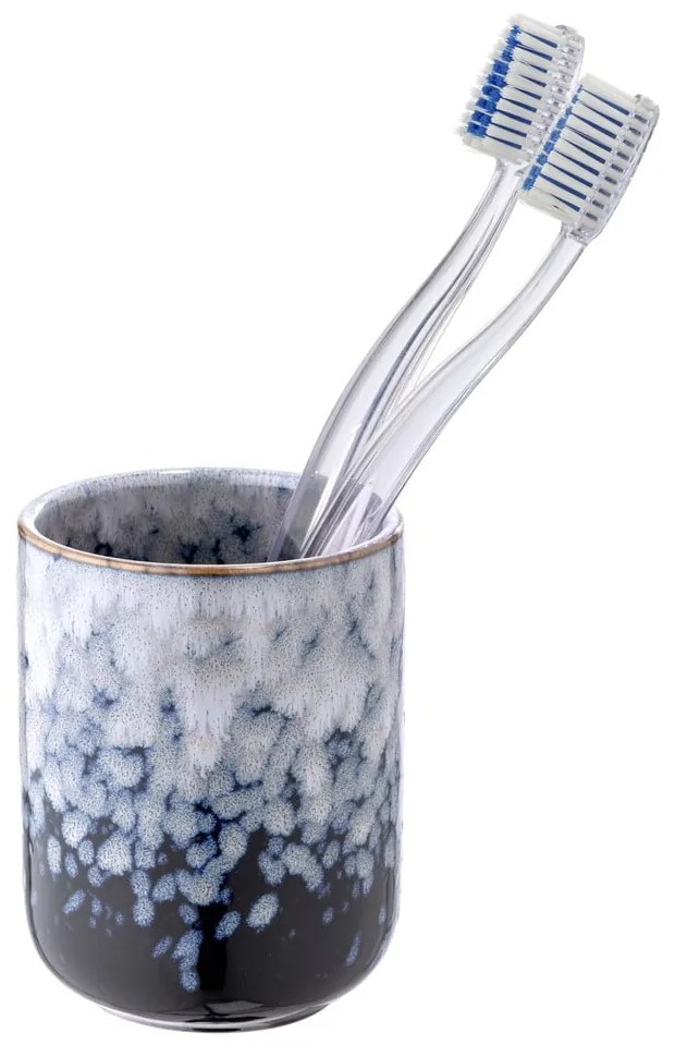 Tazza in ceramica blu scuro per spazzolini da denti Rosali - Wenko