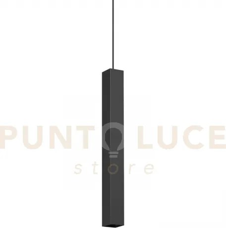 Look square sospensione 1 luce attacco gu10 d.4x40cm nero
