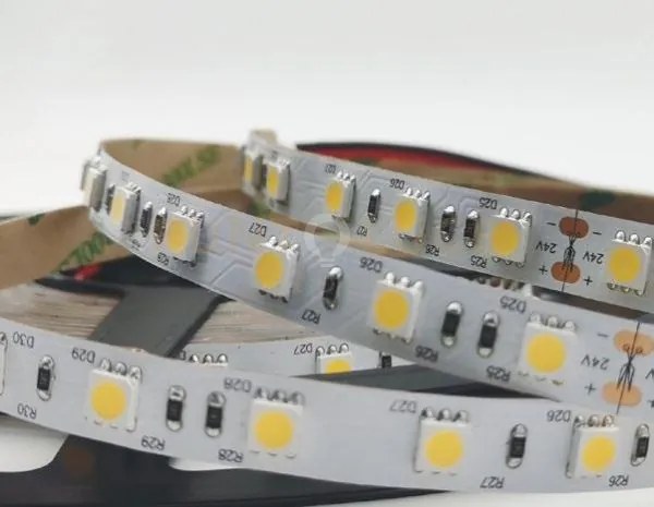Strip led 5050 dc24v in kapton 60 led per mt 14w per mt 1390lm per ...