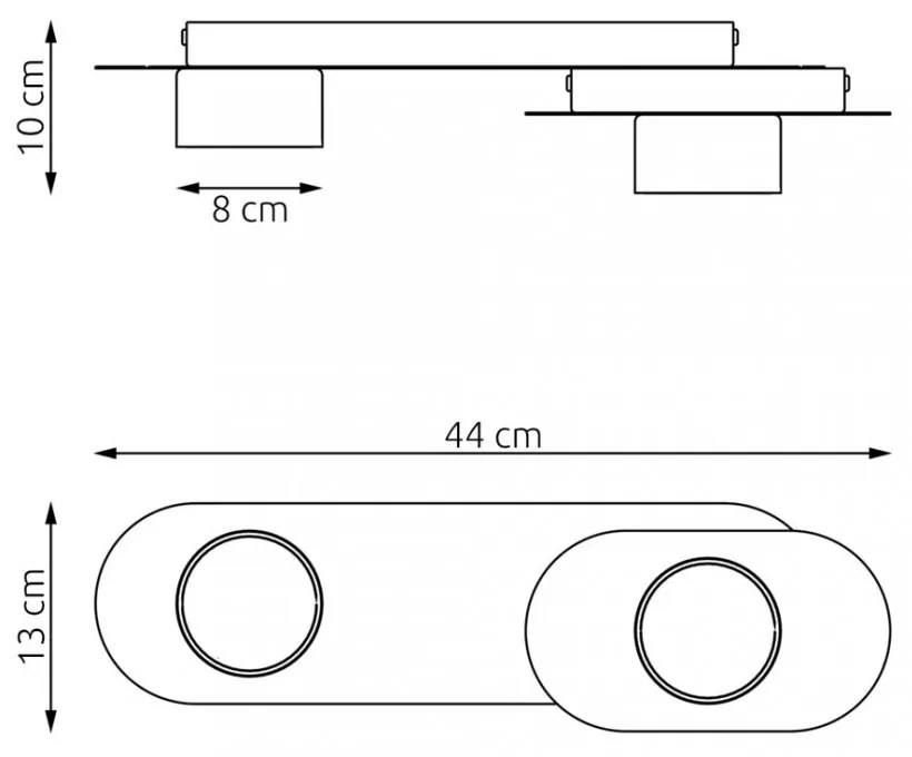 Lampada da soffitto in acciaio STILO 2 nera da interno 2xGX53 Colore del corpo Nero