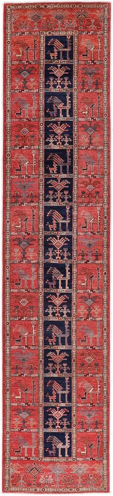 Heriz Tappeto orientale 80x360 (Afghanistan) Annodato A Mano