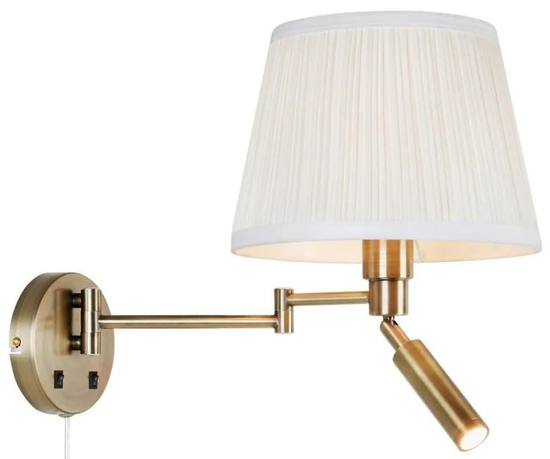 Markslöjd 109017- PIVOT lampada da parete LED 1xE27/40W/230V + LED/4W crema/ottone