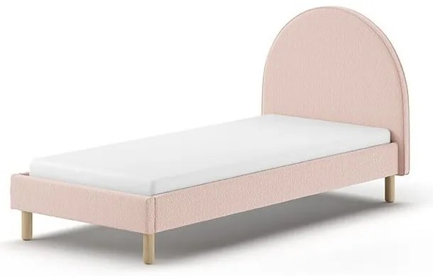 Letto singolo imbottito rosa con griglia 90x200 cm MOON - Vipack