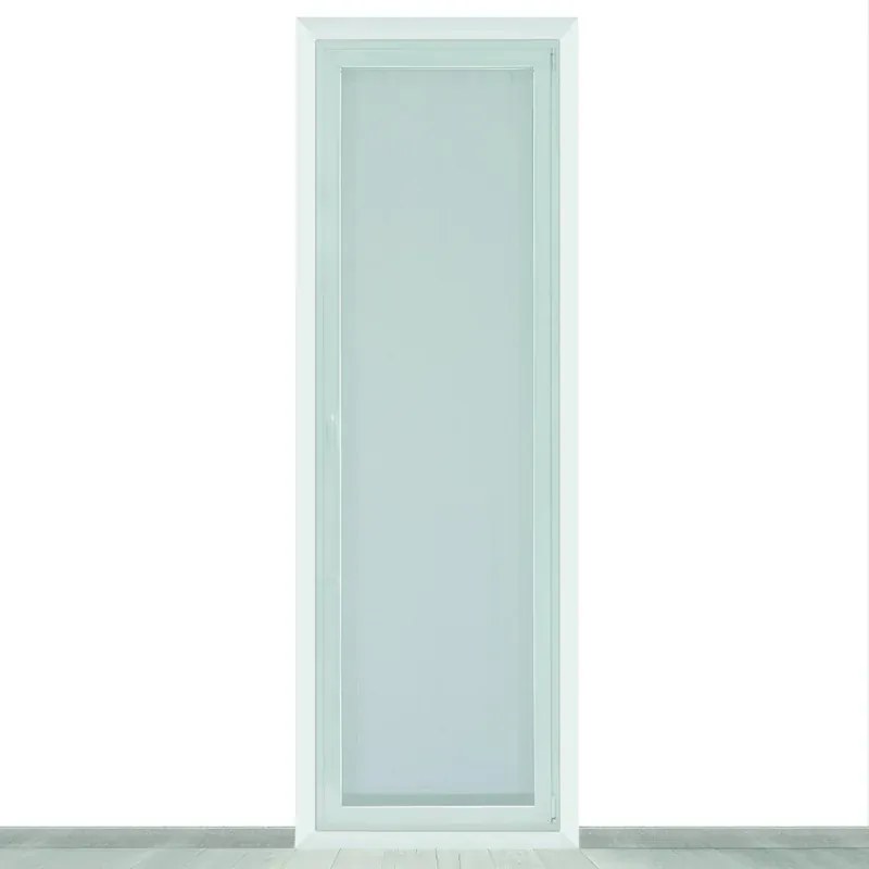 Tendina a vetro semi-filtrante Vittoria grigio, passanti nascosti 60x240 cm