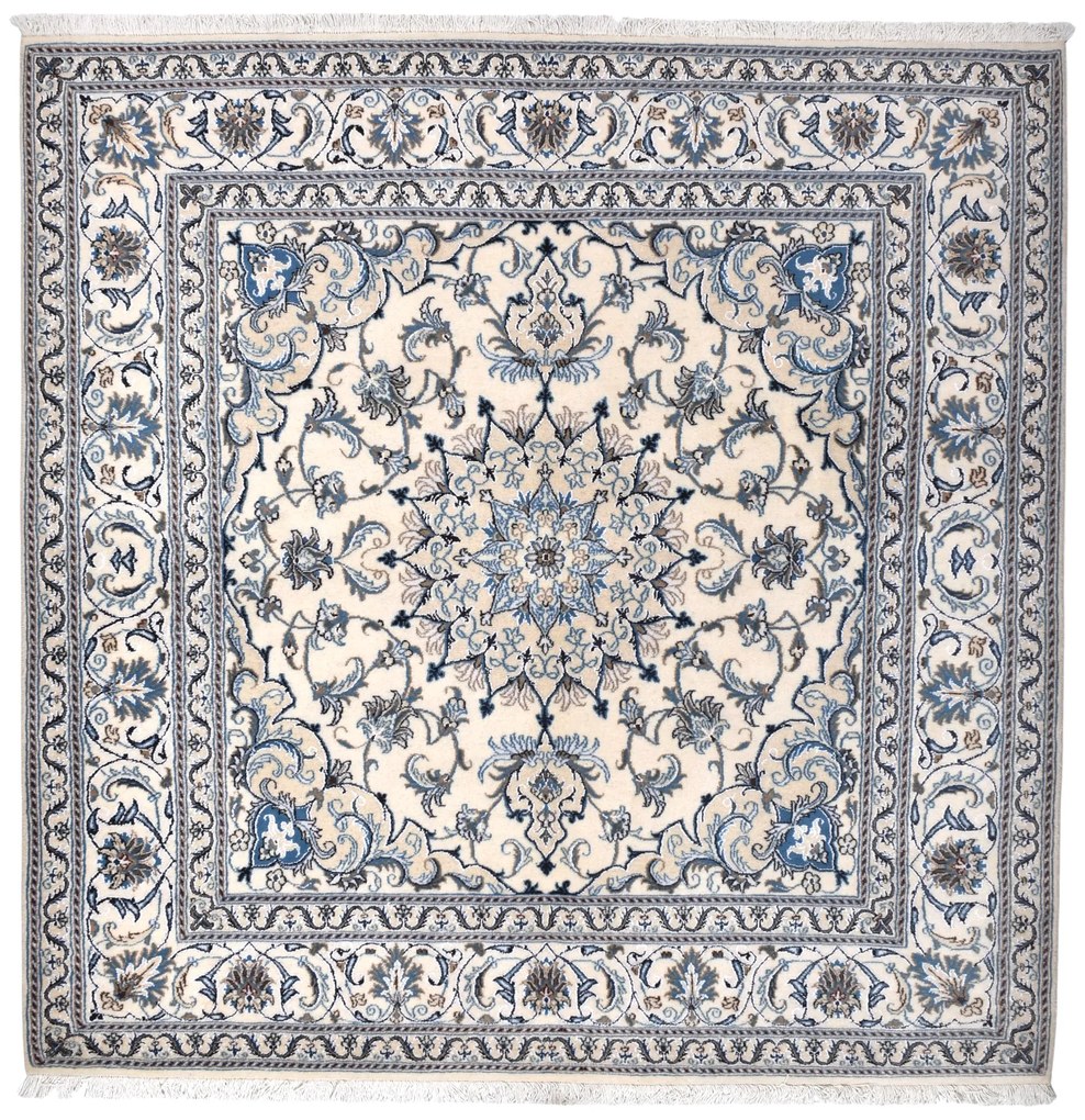 Nain Tappeto 200x200 Beige (Iran) Annodato A Mano