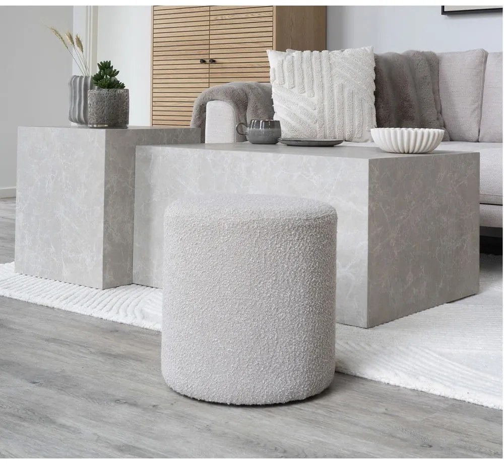 Sgabello in tessuto bouclé beige Ejby - House Nordic