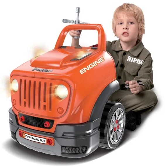 Autofficina per bambini 3xAAA + 1xCR2025 arancione/grigio