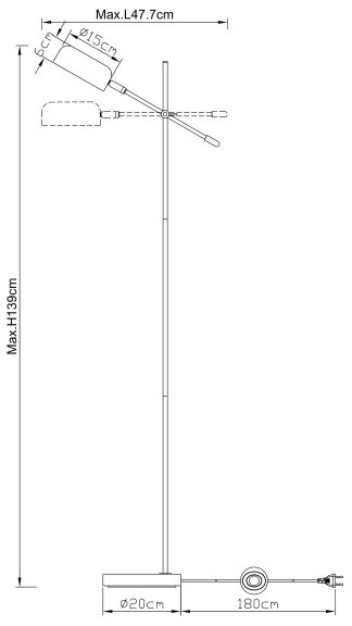 Globo 24099SC - Lampada da terra GIANNA 1xE14/25W/230V