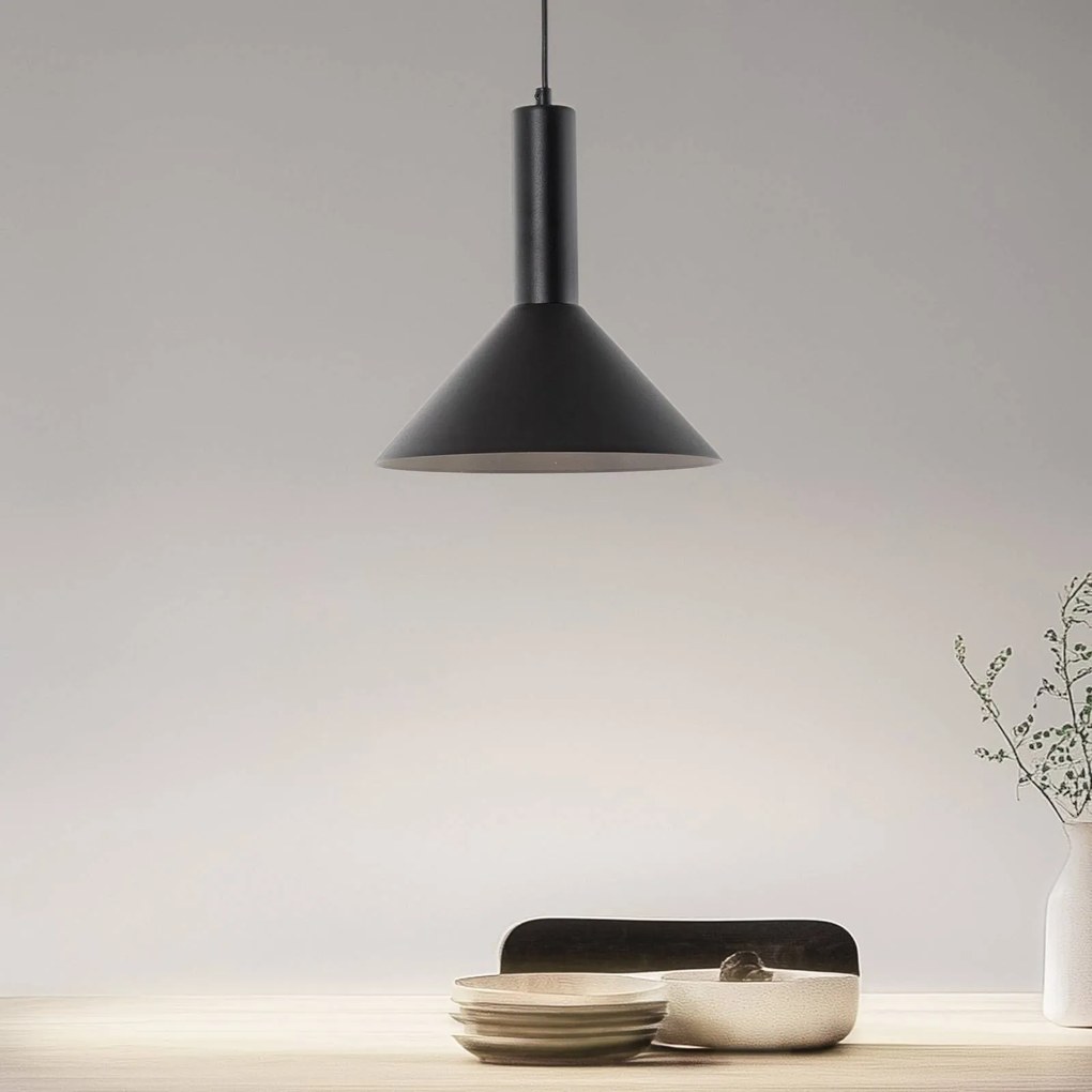 Lampada a sospensione Vitrum cone SIGMA, dimmerabile, Nero, Soggiorno / Sala da pranzo, Metallo, Moderno, Lampada a sospensione