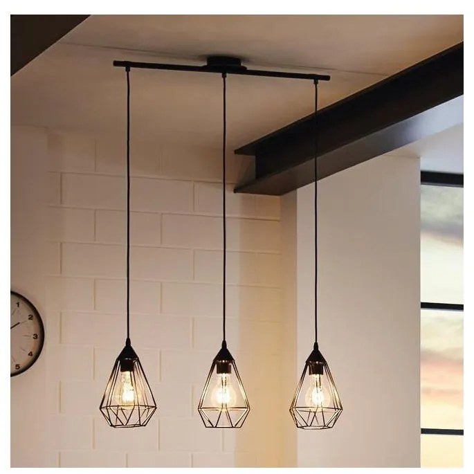 Eglo 94189 - Lampadario TARBES 3xE27/60W/230V