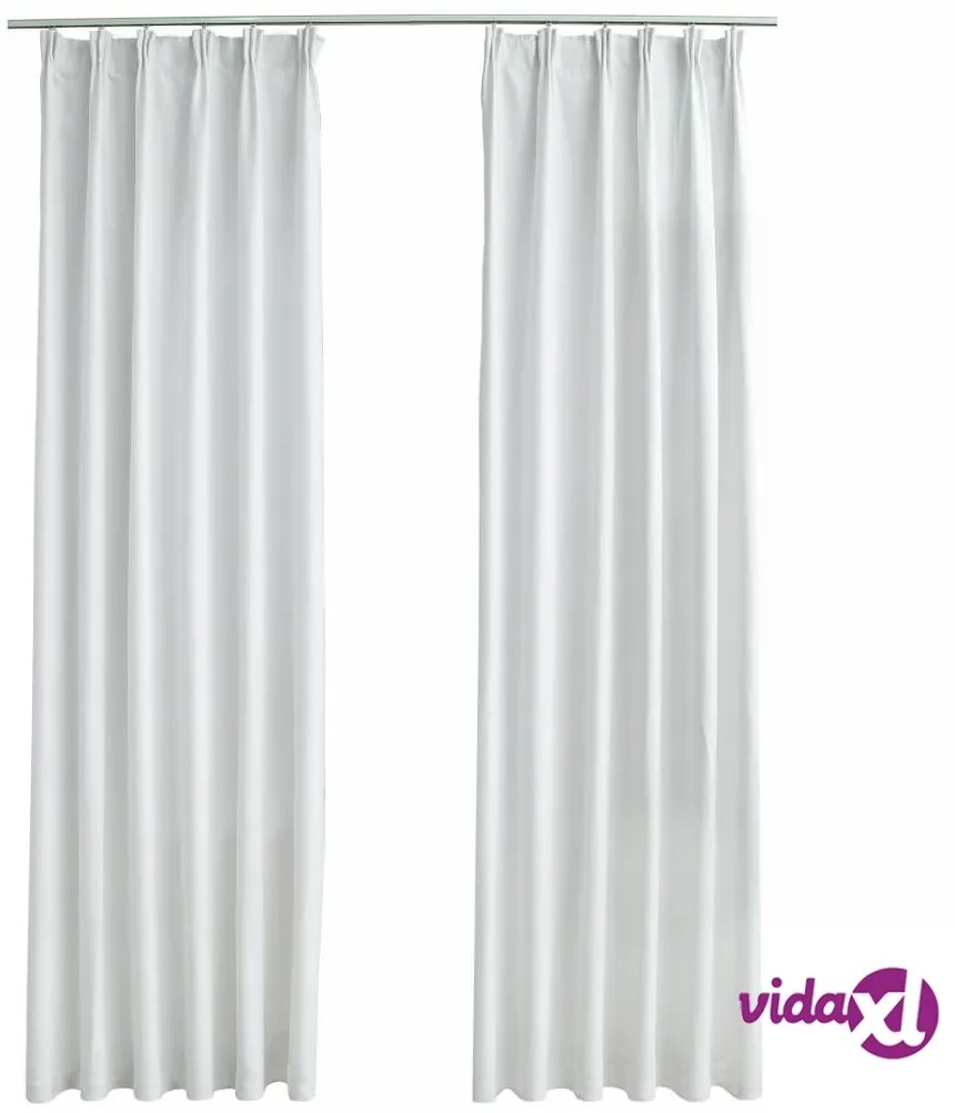 vidaXL Tende Oscuranti con Ganci 2 pz Avorio 140x175 cm