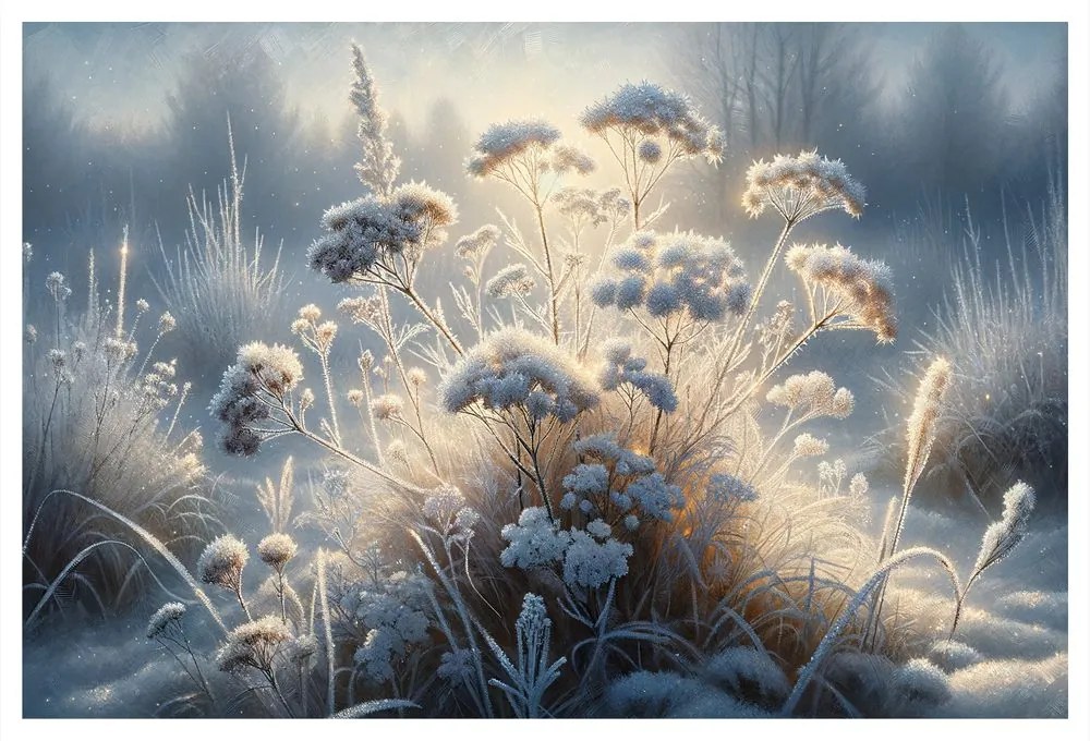 Quadro su tela – Brina sui fiori