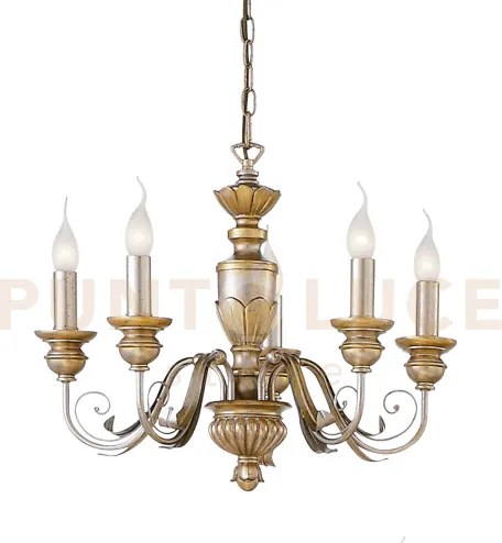 Firenze lampadario a sospensione 5 luci attacco e14 oro antichizzat...