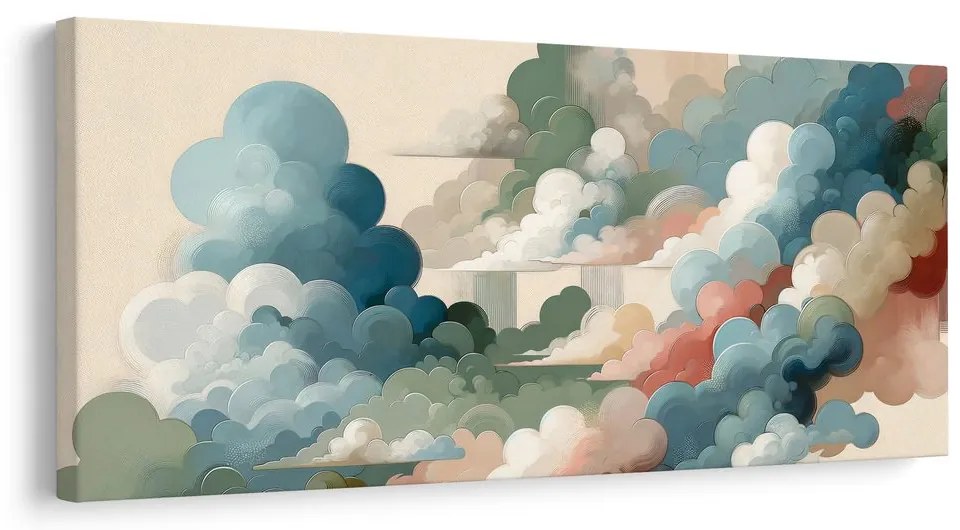 Quadro su tela – Nuvole in tonalità pastello