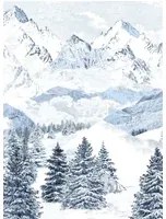 Isidore Leroy Wandbild Les Cimes Bleu - Panel A