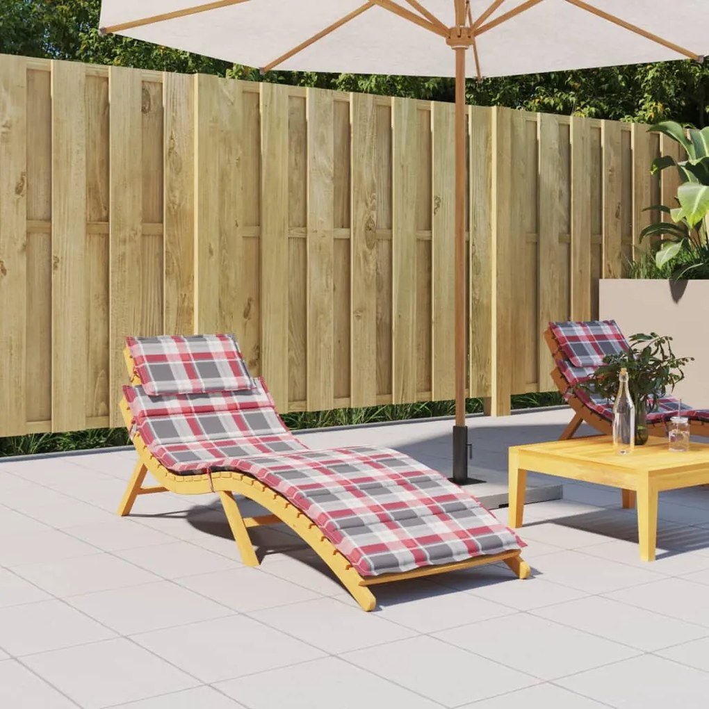 Cuscino Per Lettino A Quadri Rossi 186x58x3cm İn Tessuto Oxford /