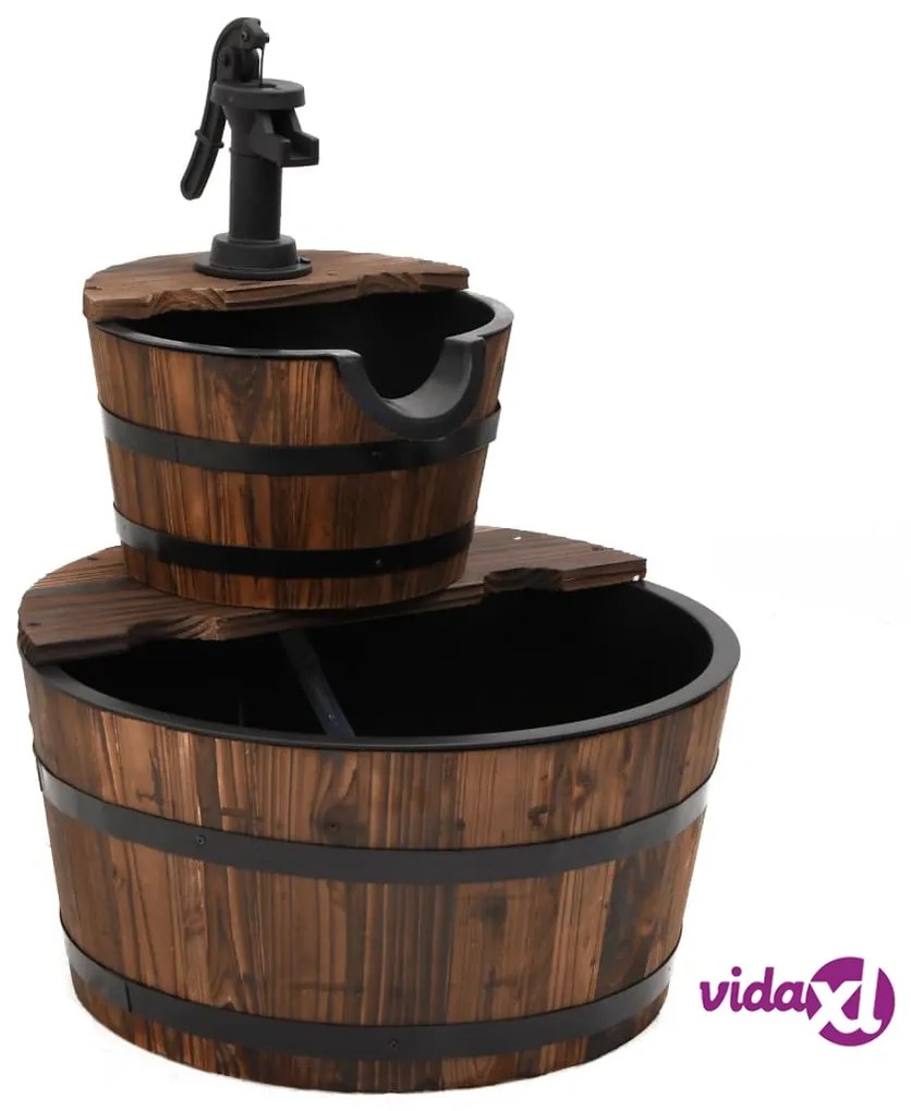 vidaXL Fontana d'Acqua con Pompa 44,5x44,5x58 cm Legno Massello Abete