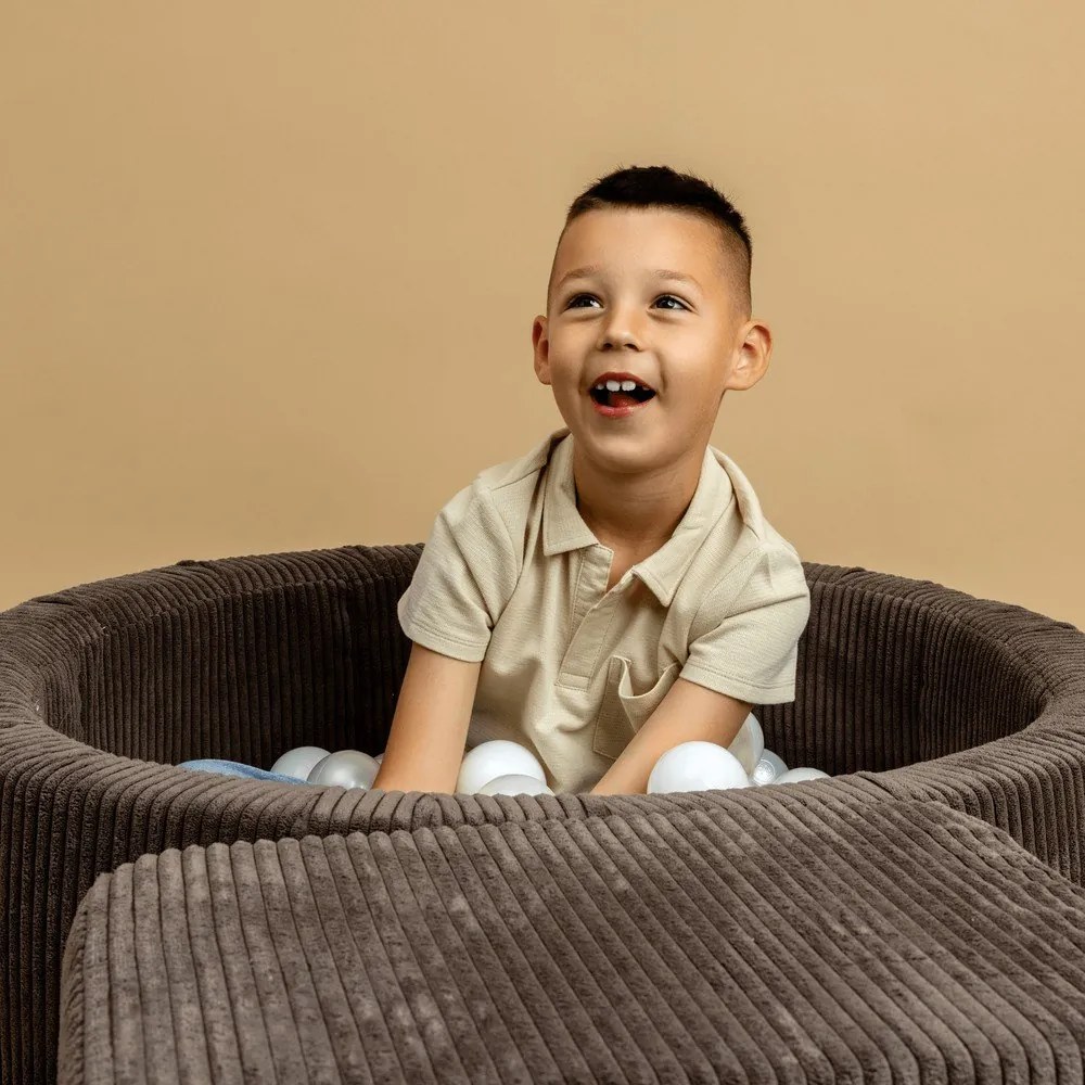 Piscina di palline turchese in velluto a coste ø 90x30 cm Montessori – Meowbaby