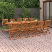 Set Mobili da Pranzo da Giardino 11 pz Legno Massello di Acacia 3086980