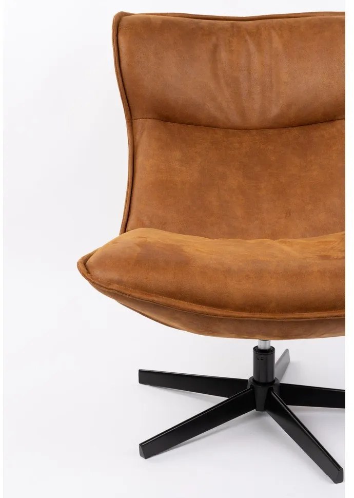 Poltrona marrone cognac girevole John – White Label