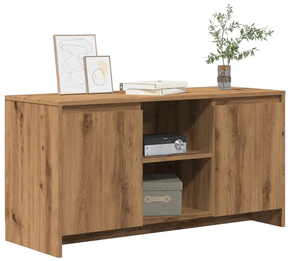 Mobile Tv Rovere Artigianale 102x37,5x52,5 Cm Legno Multistrato /